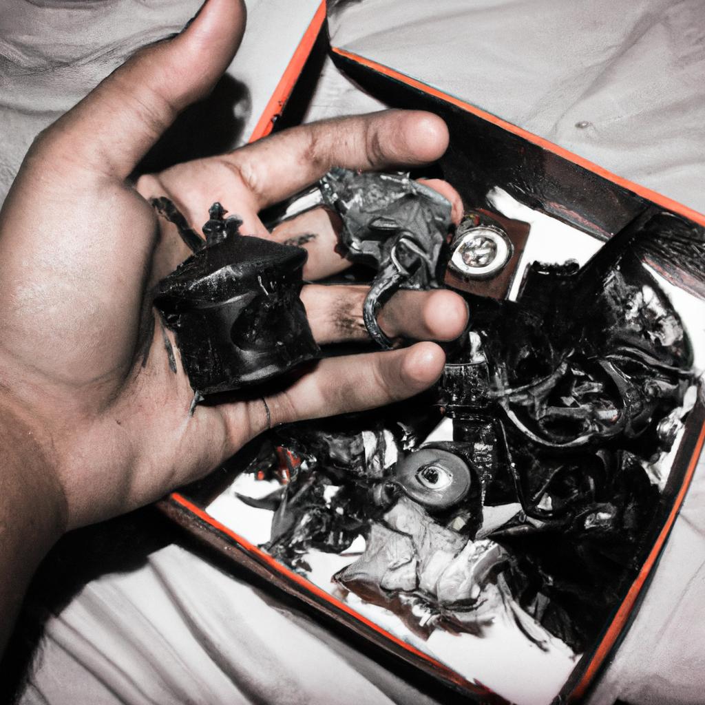 Person holding horror collectibles